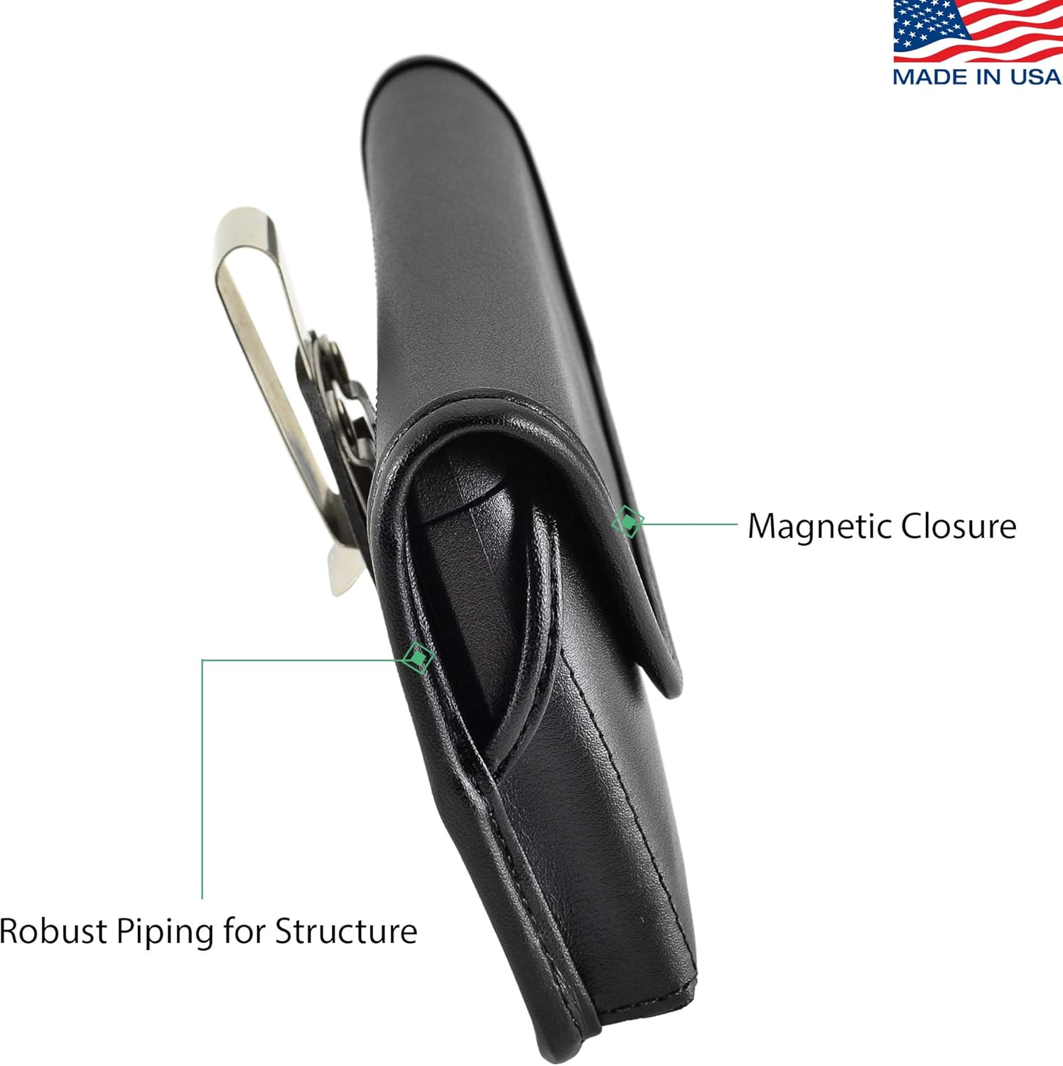 Turtleback Belt Case Made for Samsung Note 8 with OB Commuter case Black Holster Leather Pouch with Heavy Duty Rotating Ratcheting Belt Clip Horizontal