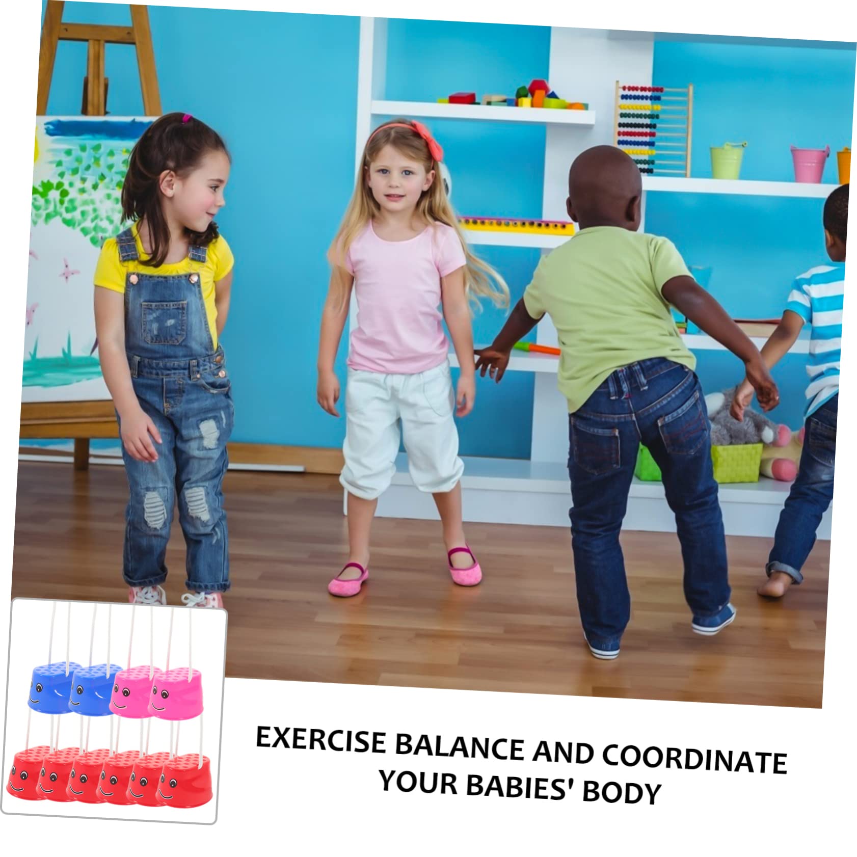 FELTECHELECTR 5 Pairs Children Bucket Stilts Walking Cups Kids Balance Training Playthings Kindergarten Parent Activities - Image 6