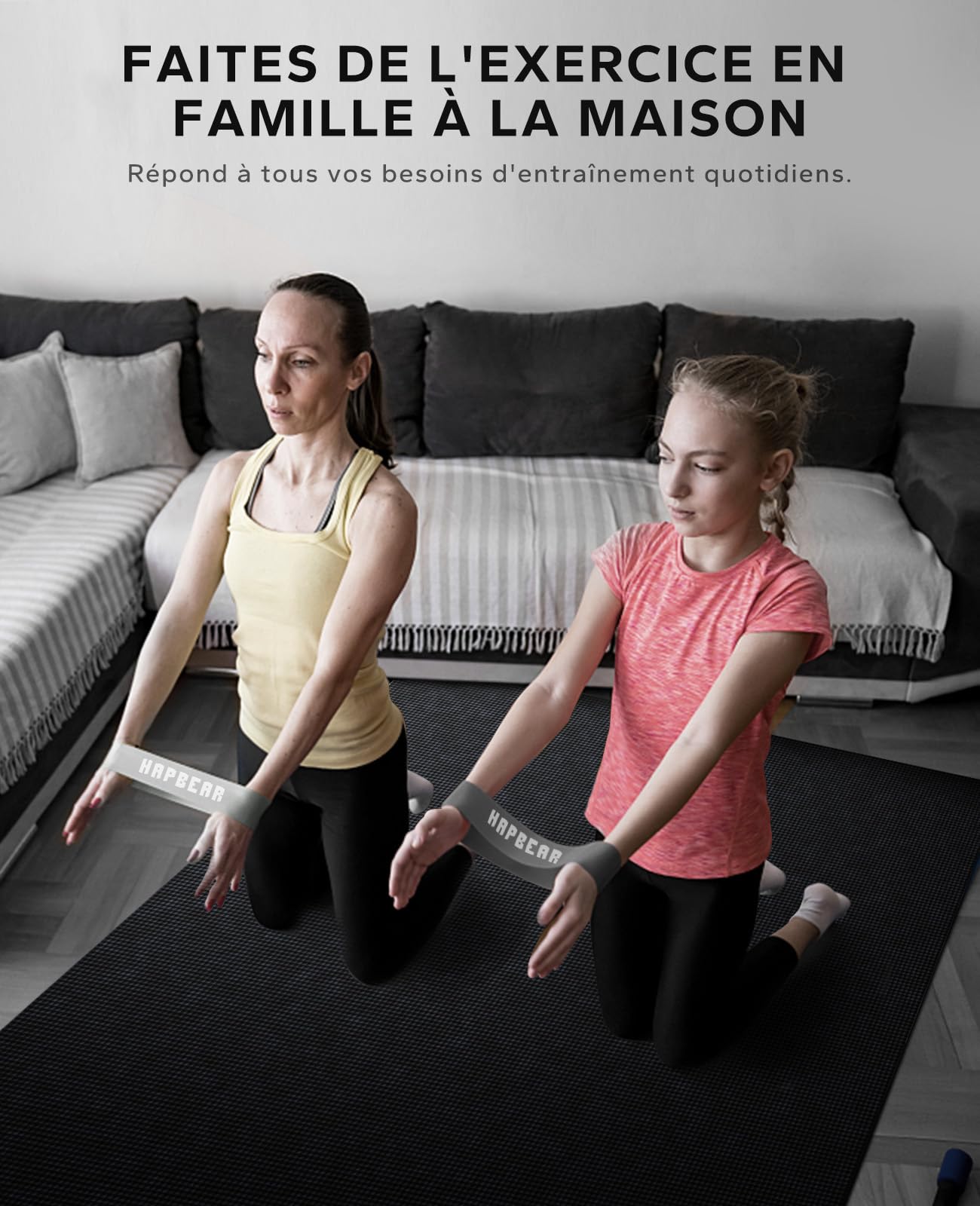 HAPBEAR Tapis d'Exercice Extra Large -183x122/213x152/244x183/274x183/305x183/366x183x0.8cm,Antidérapant,Ultra Durable,Tapis de Gym épais pour Pilates,Aérobic,Tapis de yoga,Tapis de Gym Haute Densité
