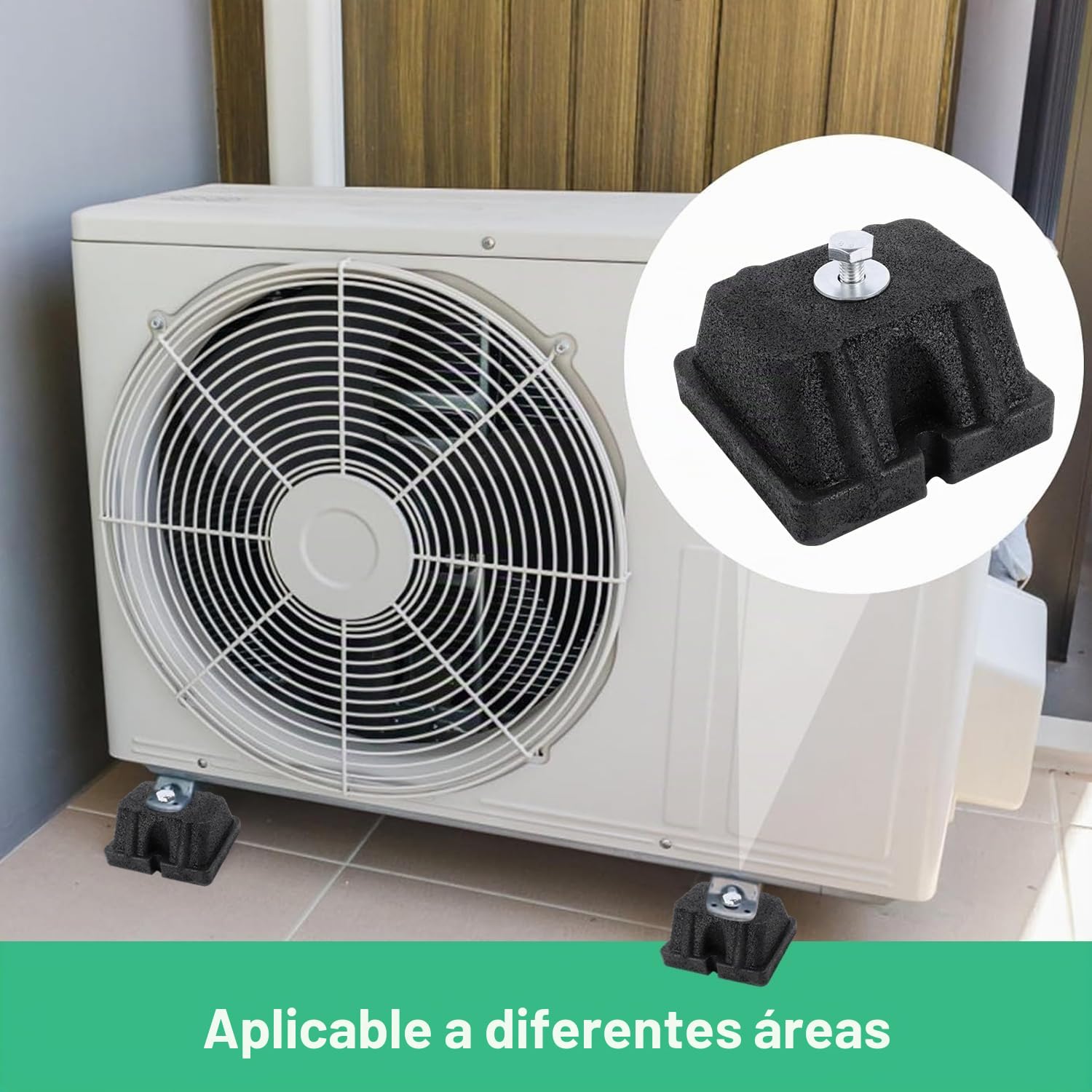 Aislador de Vibración de Goma 4PCS 120 x 120 x 65 mm Base amortiguadora para Aire Acondicionado Externas Pesadas 150kg