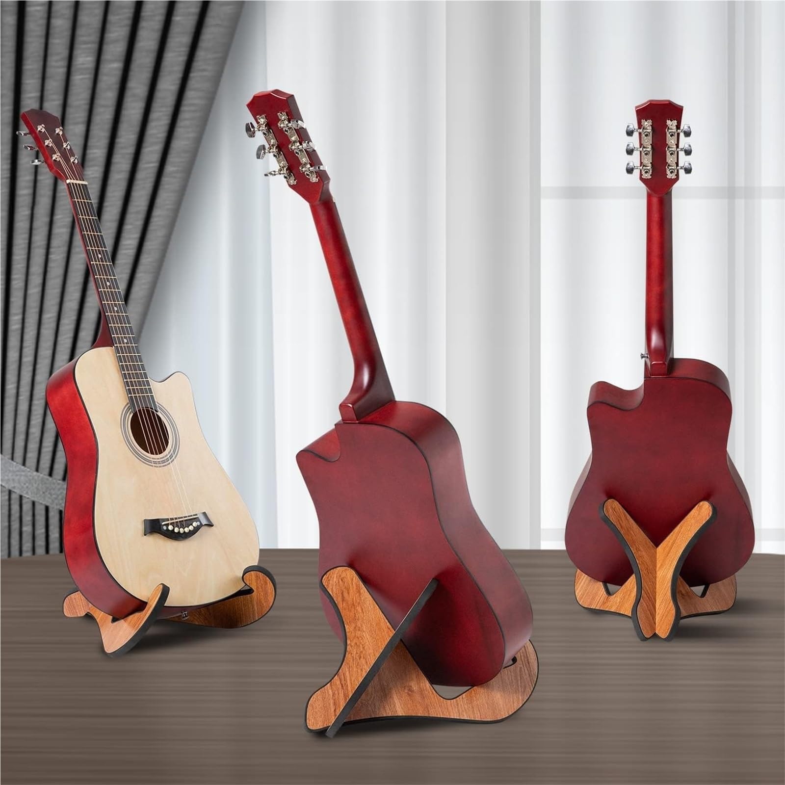 supporto chitarra Wooden Guitar Stand X-shaped Frame | Detachable Non-Slip Guitar Stand Holder Floor for Acoustic Electric Classical Bass Guitars