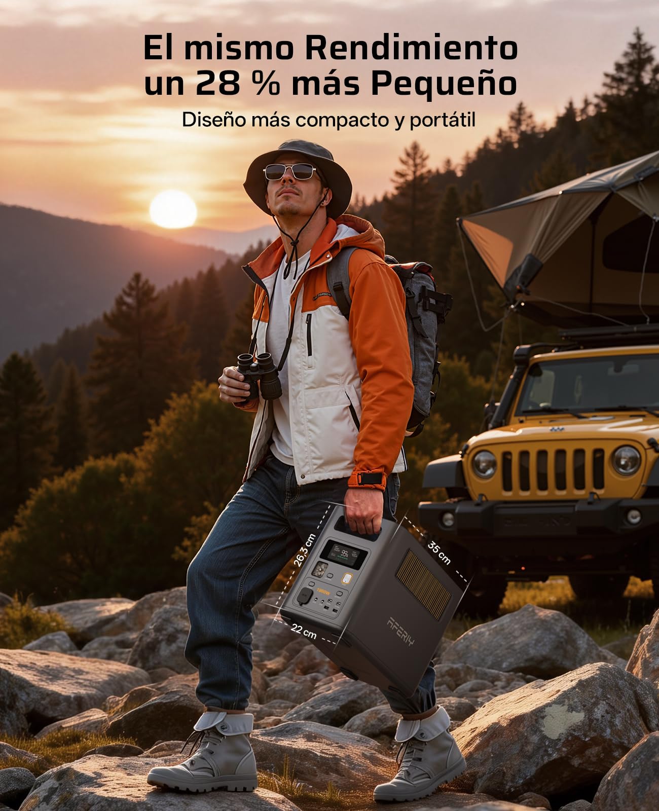 AFERIY Nomad P180 Pro Estación de Energía Portátil Capacidad Ampliable de 1a 5 kWh, （Envío en 3 días）1800W Batería LFP, 1H Carga Rápida, Uso como Generador Solar para Alimentación de Reserva en Casa