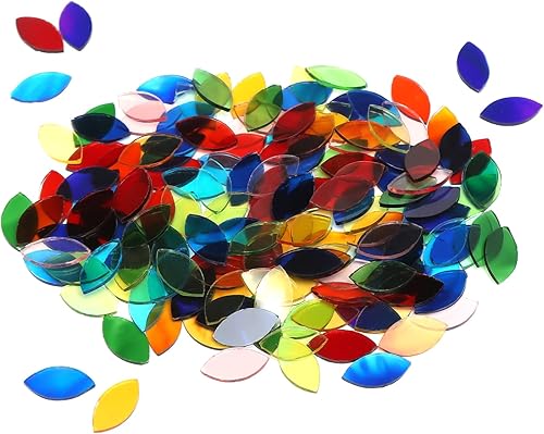 Miniatura 7 de HJRTIUOH Azulejos de mosaico de pétalos de 3.53 onzas, azulejos de mosaico de vidrio de alta transparencia, pantalla hecha a mano para bricolaje,