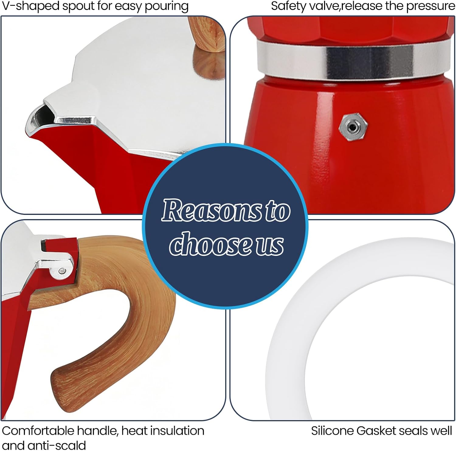 12 Cup Moka Pot Aluminum 600ml Italian Coffee Maker Stovetop Espresso CoffeeMakers Mocha Pot Percolator for Electric Ceramic Stove Classic Greca Cafe Makers Portable for Easy Brewing