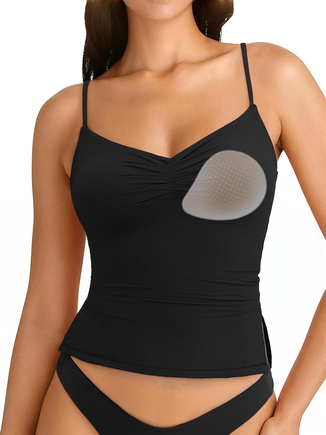 SUUKSESS Women Double Lined Basic Tank Top Summer Padded Going Out Tops Sleeveless Camisole Shirts