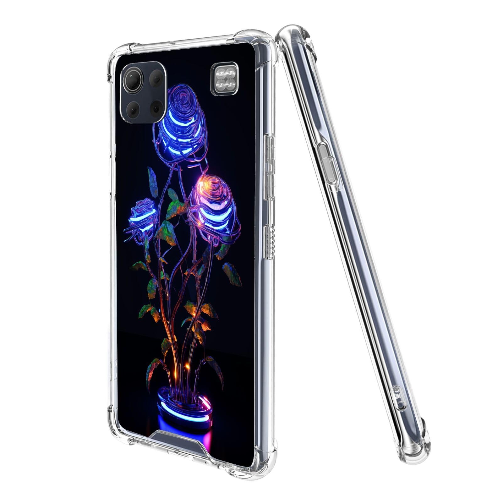 Transparent Case for LG K92 Rose Designer Art129 Phone Cover Clear Silicone Protective Case for LG K92 Shock-Proof Four Corners Reinforced