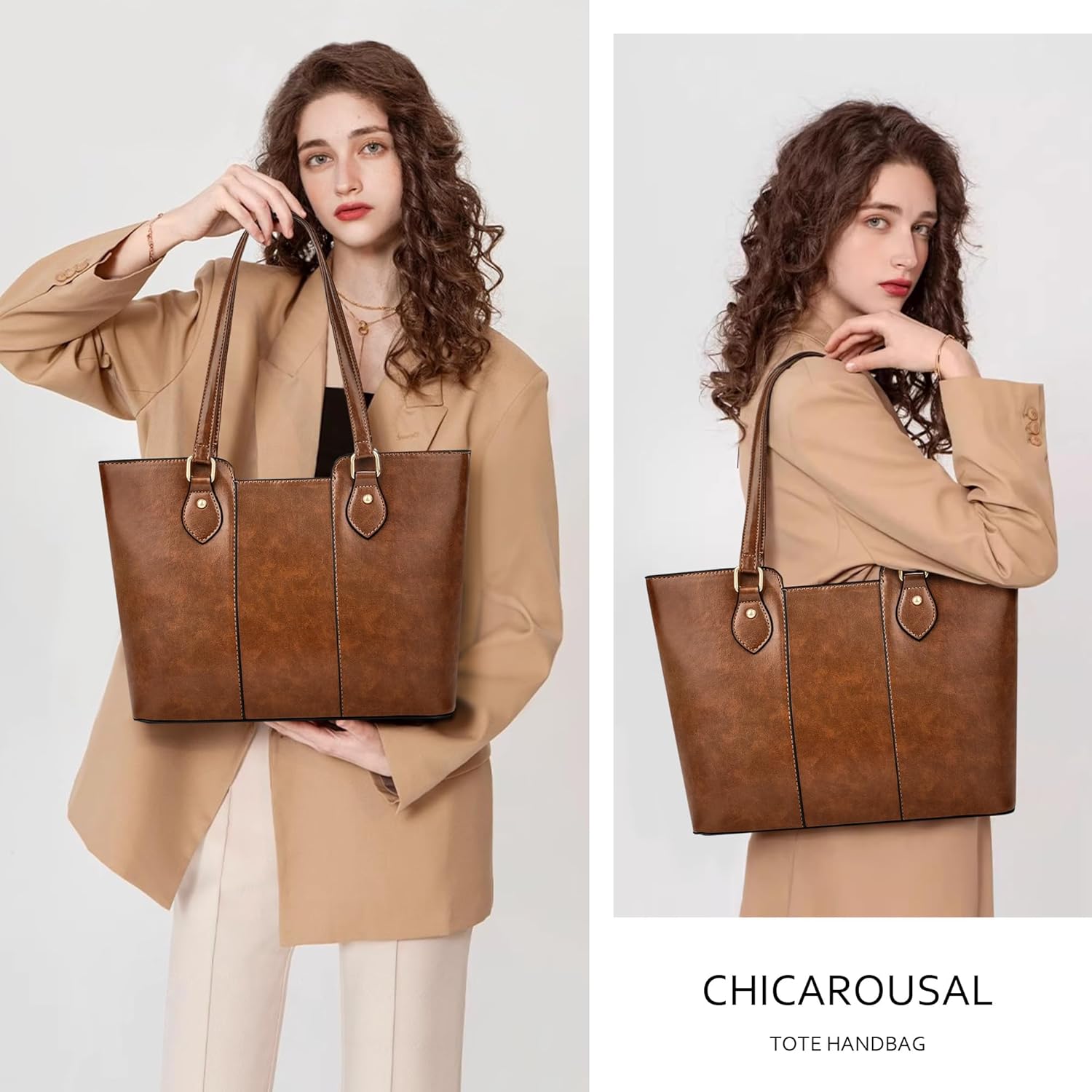 CHICAROUSAL Tote Bag for Women Large Handbags and Purses for Women PU Leather Womens Shoulder Bags