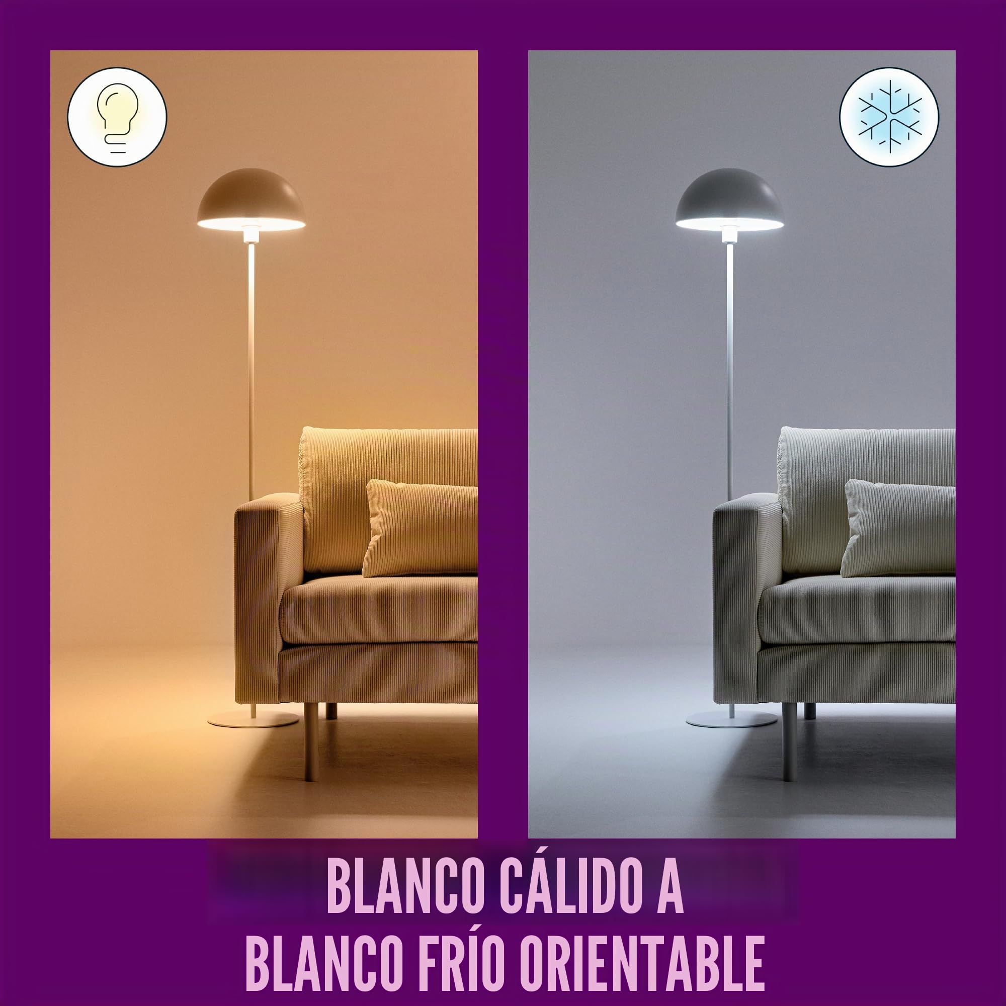 WiZ Pack de 2 bombillas con mando a distancia - Luz de color y blanca - Bombilla LED inteligente -E27-60 W - Conecta a Wi-Fi - Fácil de controlar, con tecnología SpaceSense