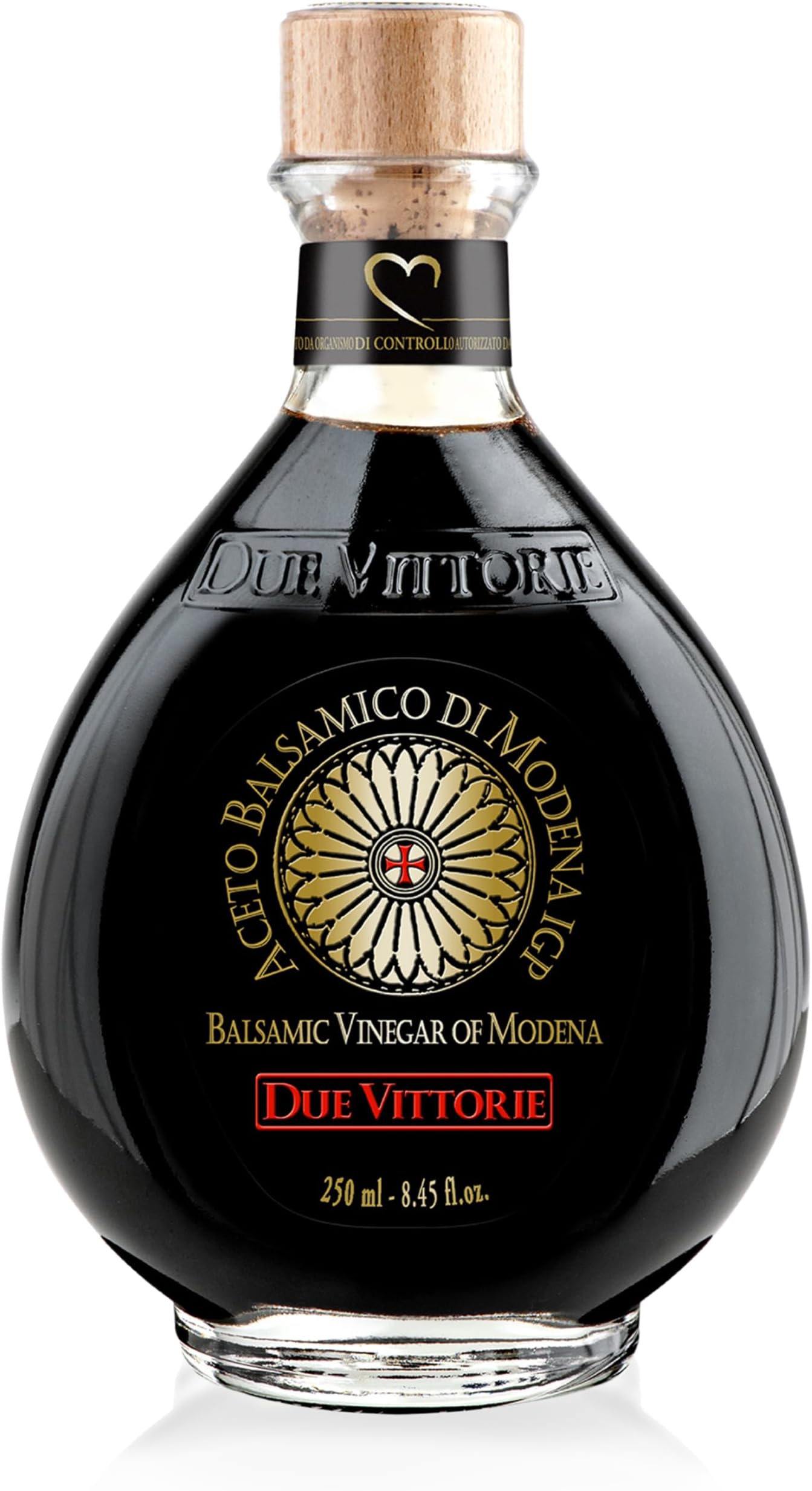 Due Vittorie Oro Gold, Barrel Aged Balsamic Vinegar of Modena IGP, All-Natural, Extra Dense Premium Vinegar Aceto Balsamico di Modena IGP Italy - 8.45 Fl Oz / 250ml