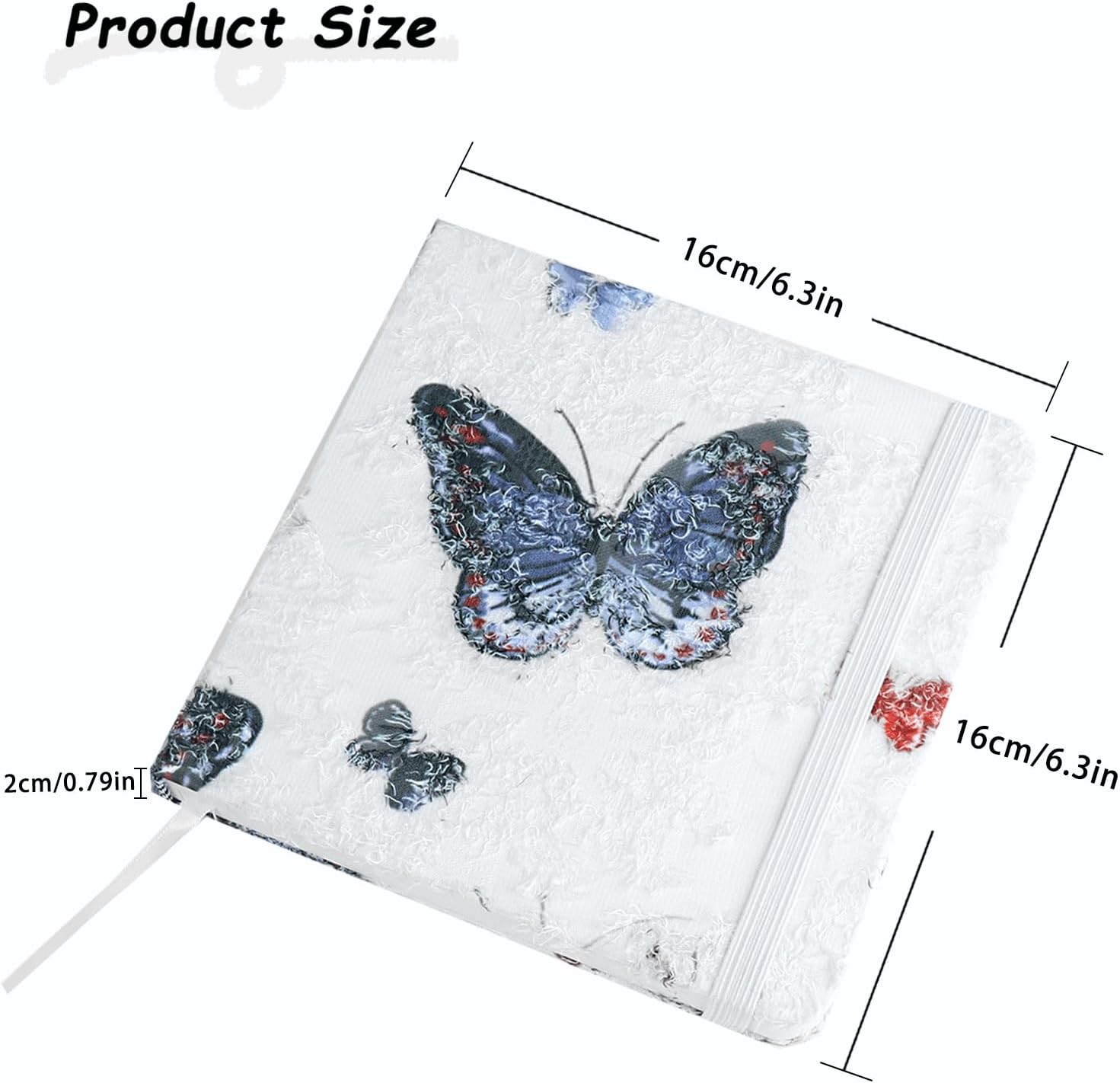 Square Watercolor Sketchbook, White Butterfly Water Color Sketch Books, Watercolor Paper Book Mixed Media Art Journal, 300 GSM 30 Sheets/60 Pages 6.3×6.3" Sketch Pad