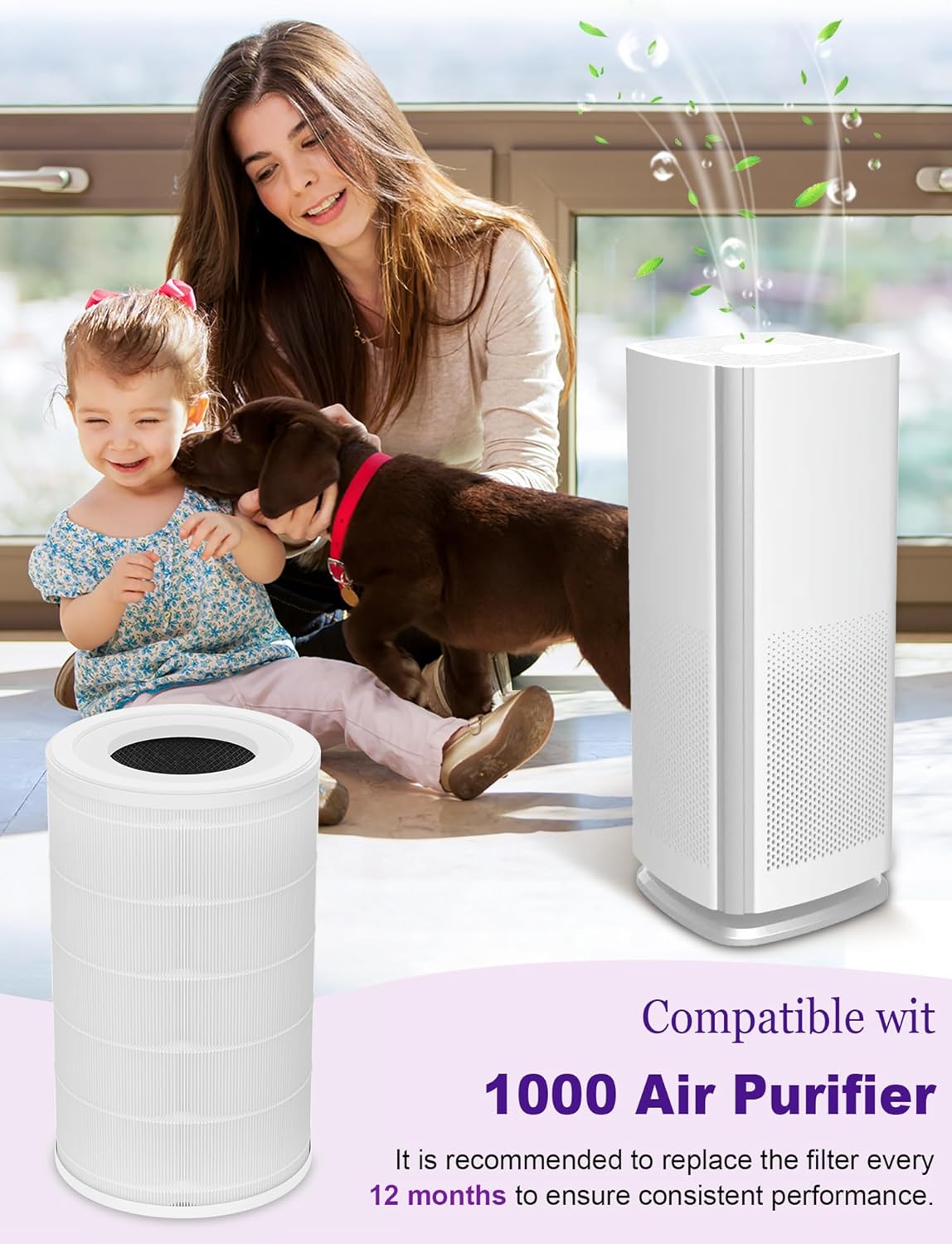 1000 Replacement Filters Compatible with Air Doctor 1000 Air Purifier, Integrated Premium Filter with Activated Carbon Layer & Pre-Filter, 2-Pack - Image 5