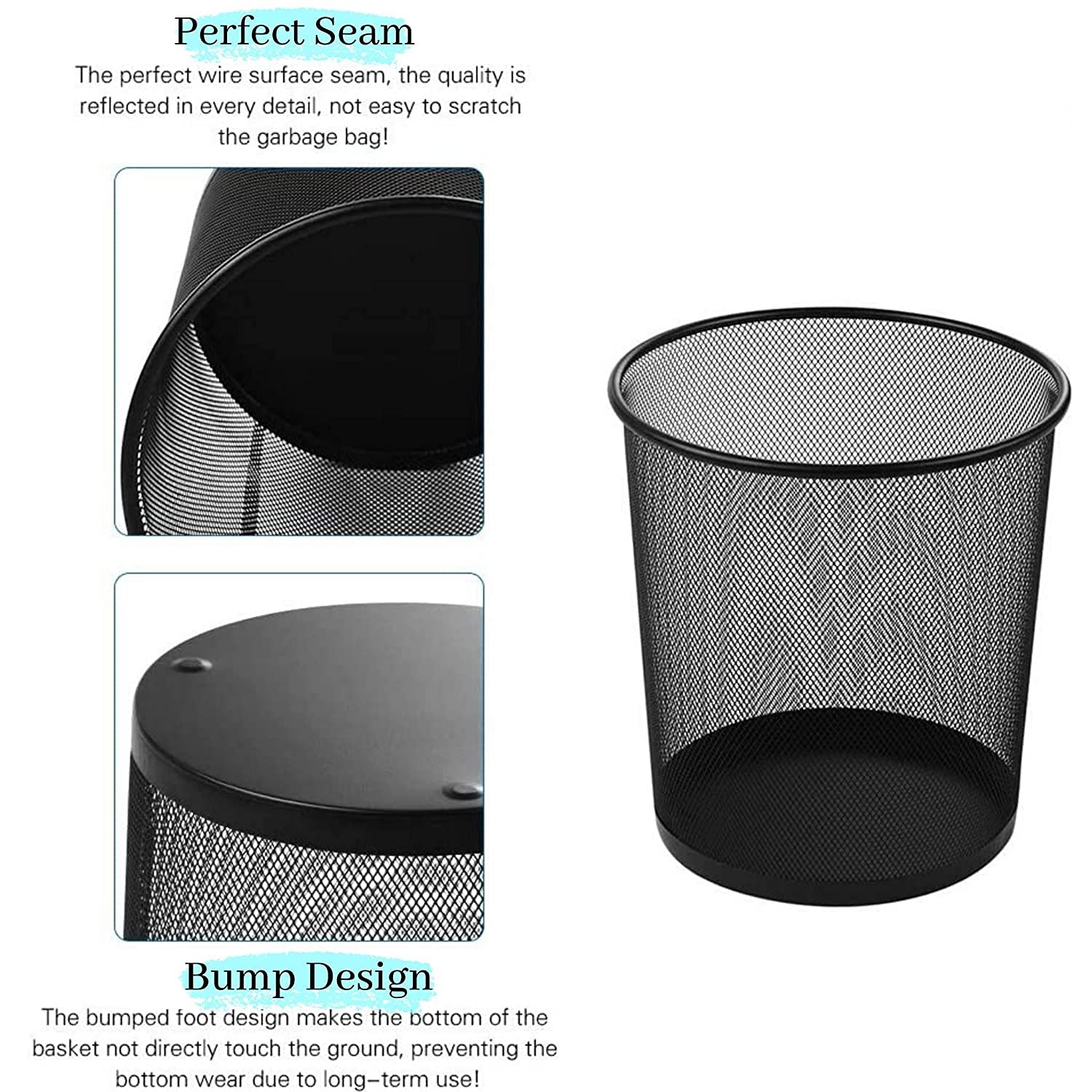 Sakar Metal Mesh Big Size Dustbin for Home Kids Room Kitchen Living Room Office (Metal Mesh). (1) 4