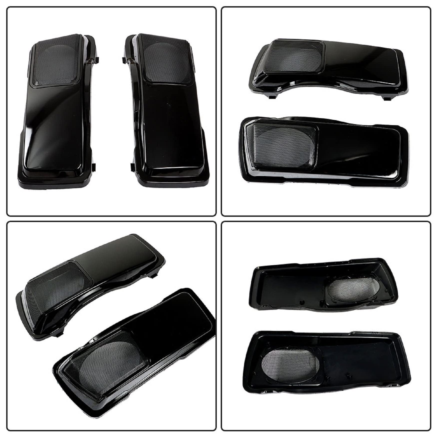 WFLNHB 6inch x 9inch Black CVO Saddlebag Speaker Lids Replacement for 1998-2013 Touring Saddlebags