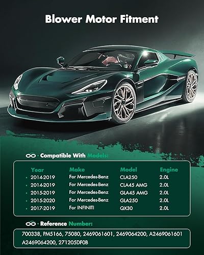 Vista 599 de SCITOO 700188 Reemplazo del motor del ventilador HVAC con jaula de ventilador para Toyota Tacoma 2005-2015, reemplazo OE - 87103-04043, 87103-04044