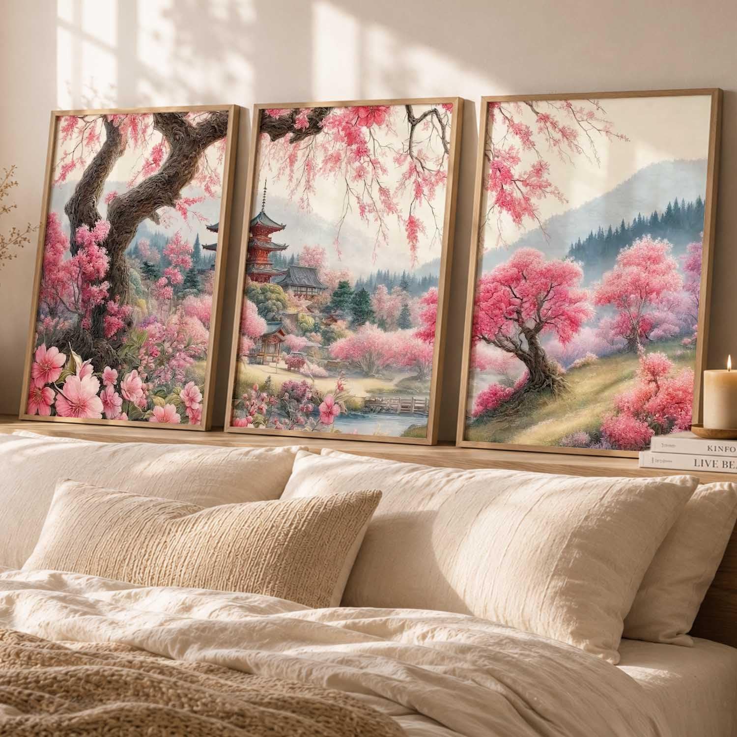Mountain Wall Art Set - 3 Framed Paintings -24