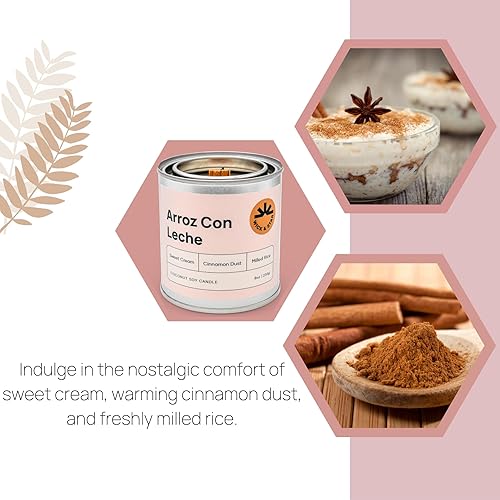 Miniatura 4 de Wick & Star Vegano no tóxico, mecha de madera, vela de aromaterapia de cera de soja de coco natural, combustión limpia (coco de sándalo)