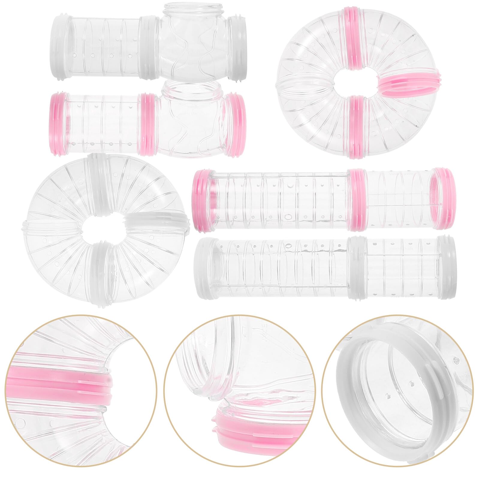 Hamster Tunnel Selbstgemacht Käfigröhre Verbinder 2 Satz Pp Weiß Rosa