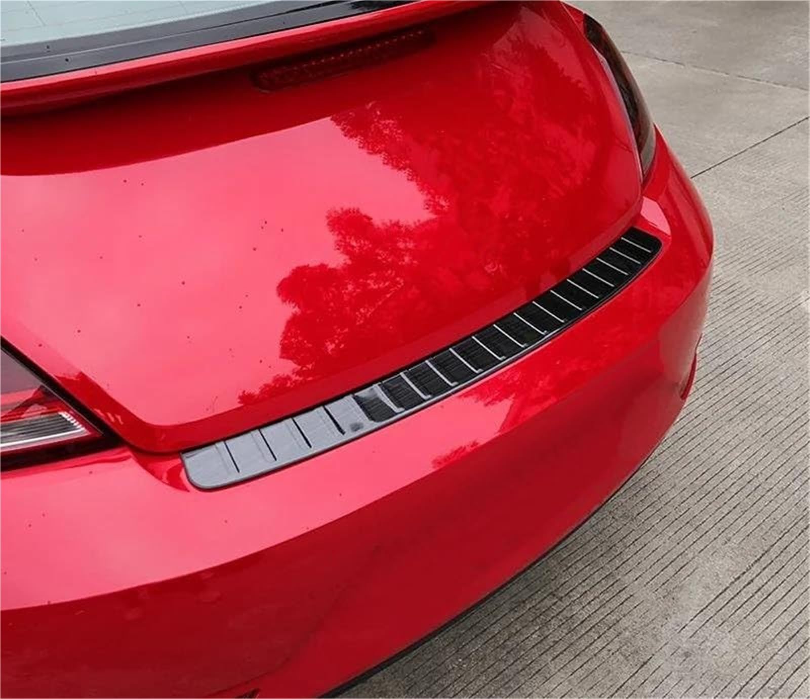 Osłona tylnego zderzaka samochodu tylna płyta chroniąca przed zarysowaniem próg tylnych drzwi akcesoria, dla VW, dla Beetle, 2012 2013 2014-2019 Gumowa osłona tylnego zderzaka(BLACK 1)