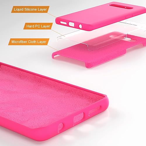 Vista 9 de E Segoi Funda diseñada para Galaxy S10 Plus de 6.4 pulgadas, S10+ de goma de gel de silicona líquida a prueba de golpes, cojín de forro de tela