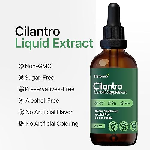 Miniatura 3 de Extracto líquido de hoja de cilantro  Gotas orgánicas de cilantro sativum para limpieza corporal y desintoxicación  Suplemento de tintura de hierbas