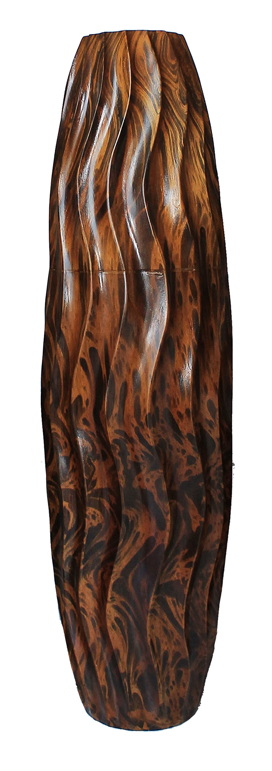 Vase à fleurs en bois pour salon chaleureux : déco bohème chic avec manguier 61 cm