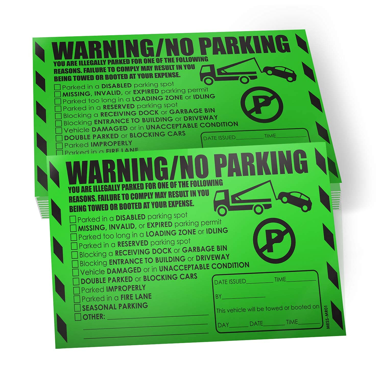 MESS Parking Violation Stickers Hard to Remove 100 Multi Reason Tow