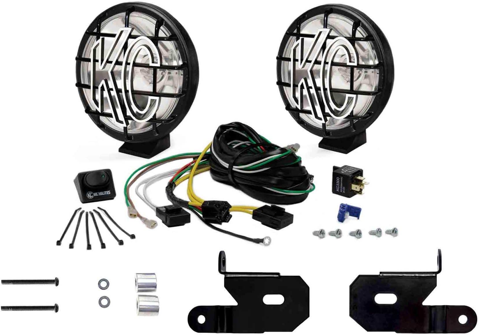 KCHiLiTES 97113 Jeep JL A-Pillar Mount with 6"" Apollo Pro Light Kit-Spot Beam"