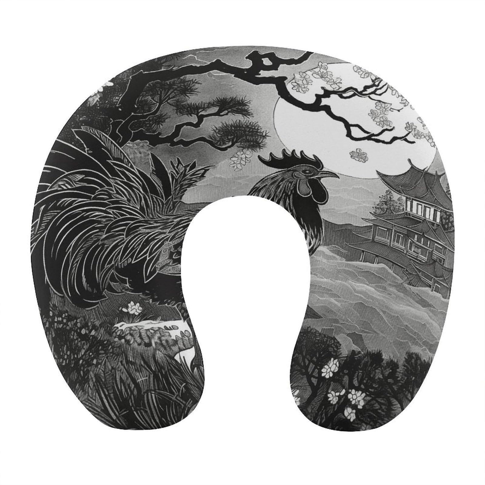 Btcowzrv Style Hand Drawn Chicken Pattern U Shaped Neck Pillow Travel Pillows
