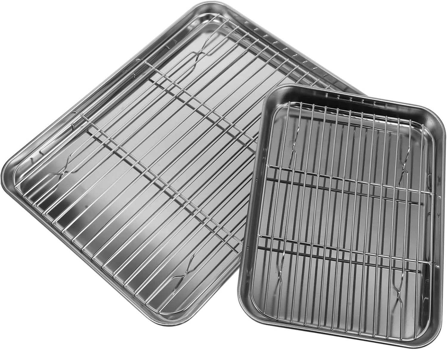 PRETYZOOM 2pcs Oil Drain Set Steel Dishwasher for Oven Tray Roasting Baking Fruit with Drainer Pan Drain Dishes Kitchen Trays Multipurpose Tray Vegetable Dishes Vegetable Drain Storage