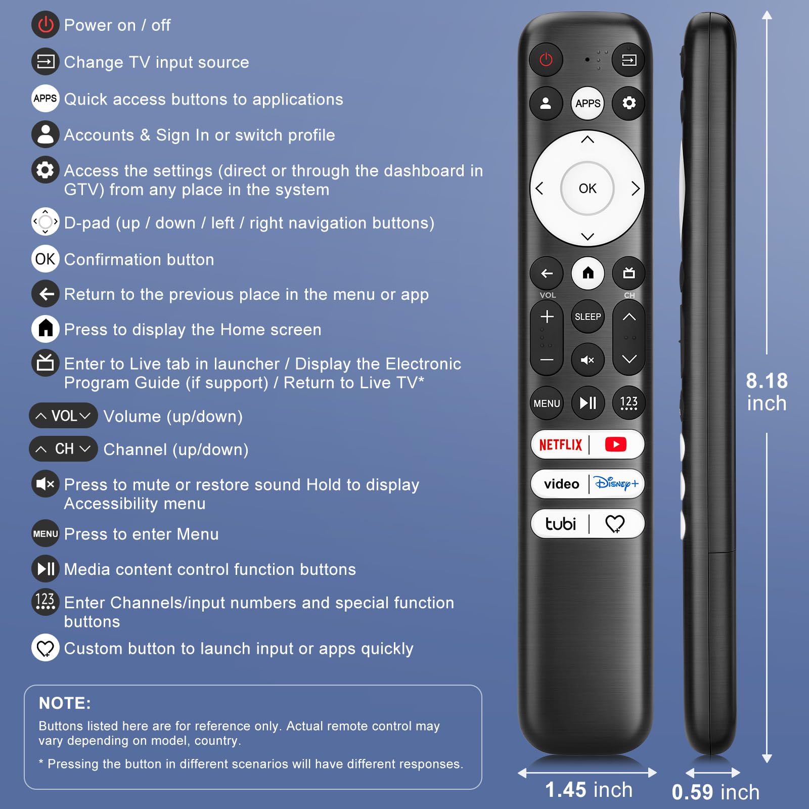 Ricambio per telecomando Hisense-Google-TV, universale per Hisense Mini-LED QLED ULED UHD 4K Google Smart TV