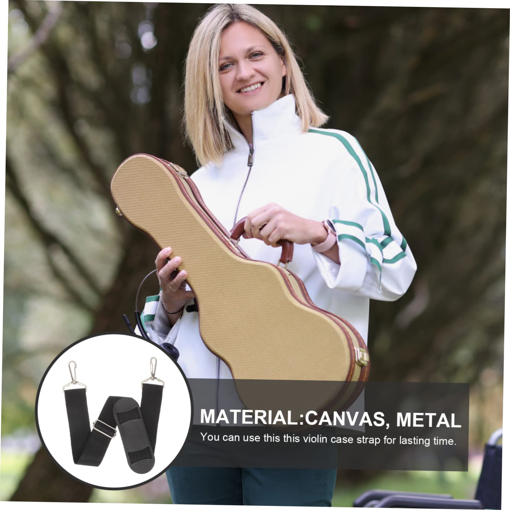 BESTonZON Cinghia Regolabile per Custodia Violino 2 Pezzi Imbottitura in Canvas e Metallo, Facile da Trasportare e Pulire per Performance All'aperto