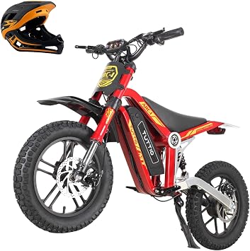 TUTTIO ARC-I 750W Kids Electric Bike, 36V 13AH Electric Motorcycle for Kids, Up to 22MPH & 25 Miles Long-Range, 5-Speed Modes Electric Bike, 16" Off-Road Tires, Gift for Boys & Girls Age 5-8