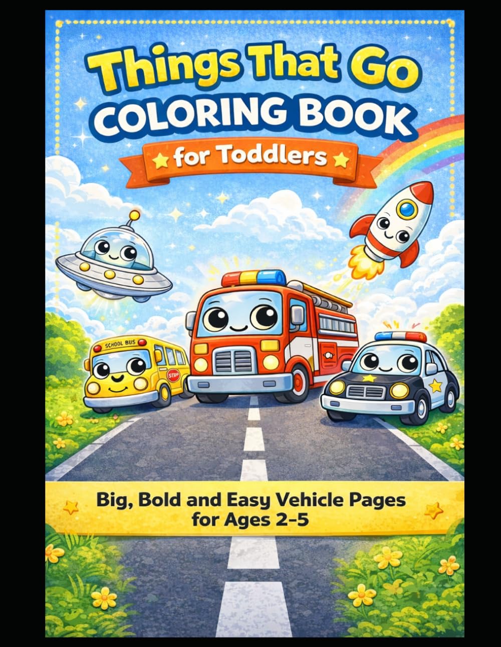 Things that Go: Big, Bold and Easy Coloring Pages for Toddlers Ages 2–5