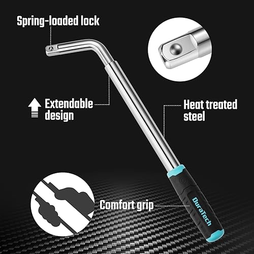 Miniatura 2 de DURATECH Llave telescópica, llave de rueda, con enchufes de 1719 y 210.906 in, bolsa organizadora incluida