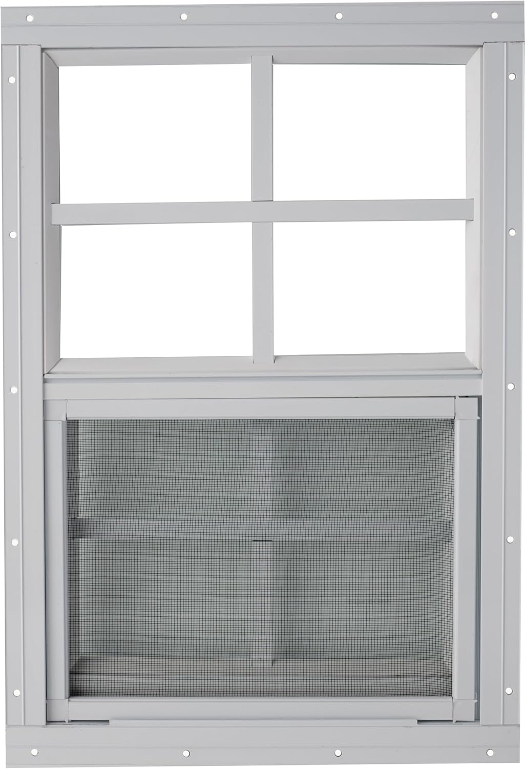 Shed Window 12x18 - Vertical Slider with Tempered Glass & Bug Screen (White)