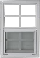 Vista 1 de Ventana de cobertizo de 14 x 21 pulgadas, color blanco, deslizador vertical con vidrio templado y pantalla de insectos.