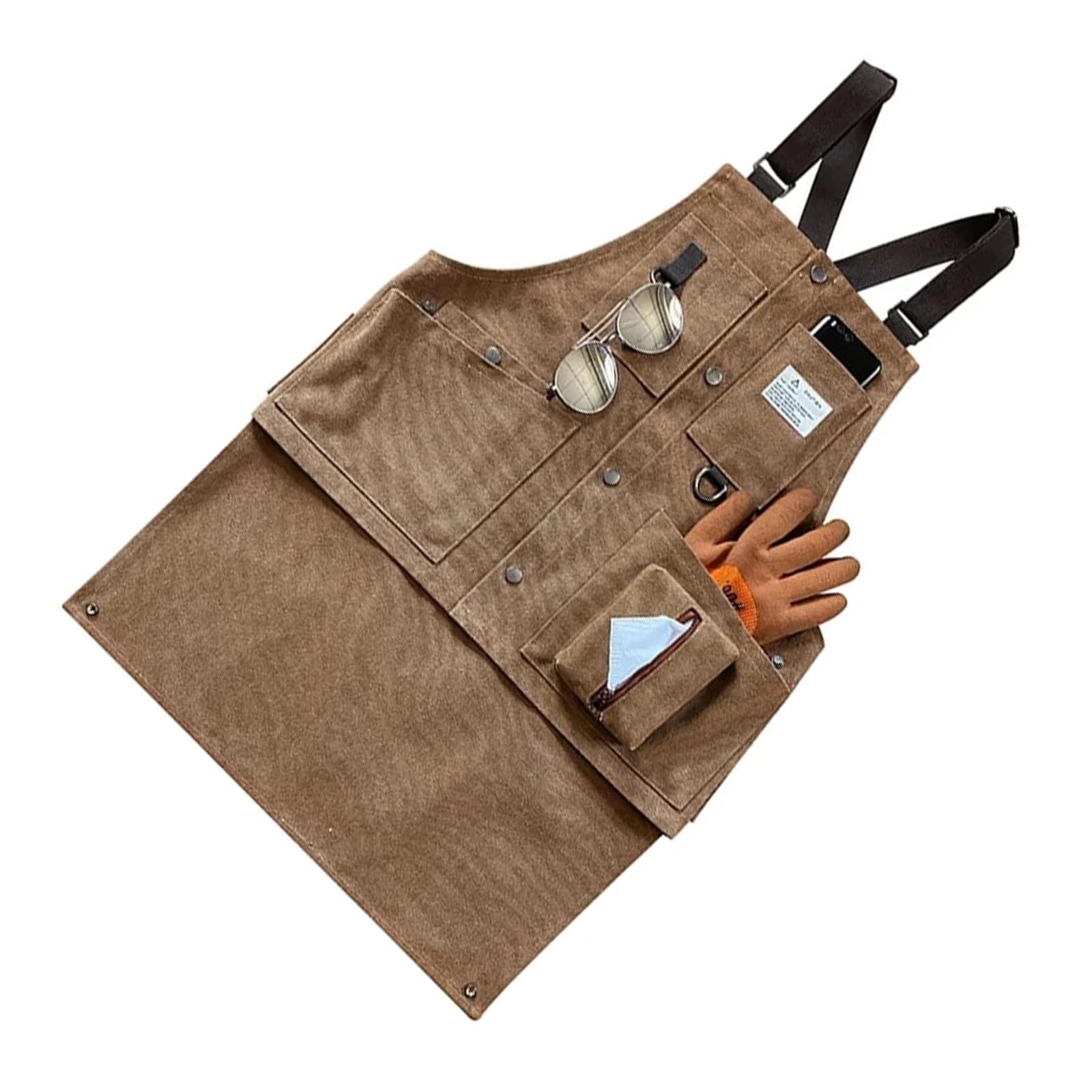 hogtnd Workwear Apron for Tradespeople Tool Storage Apron with Tear Resistant Canvas for Professional Electricians Woodworkers Carpenter
