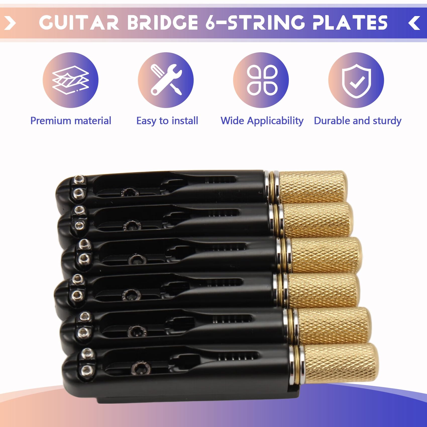 Puentes de Guitarra Sin Pala Puente de Guitarra Puente de Cuerda para Guitarra Eléctrica de 6 Sin Pala