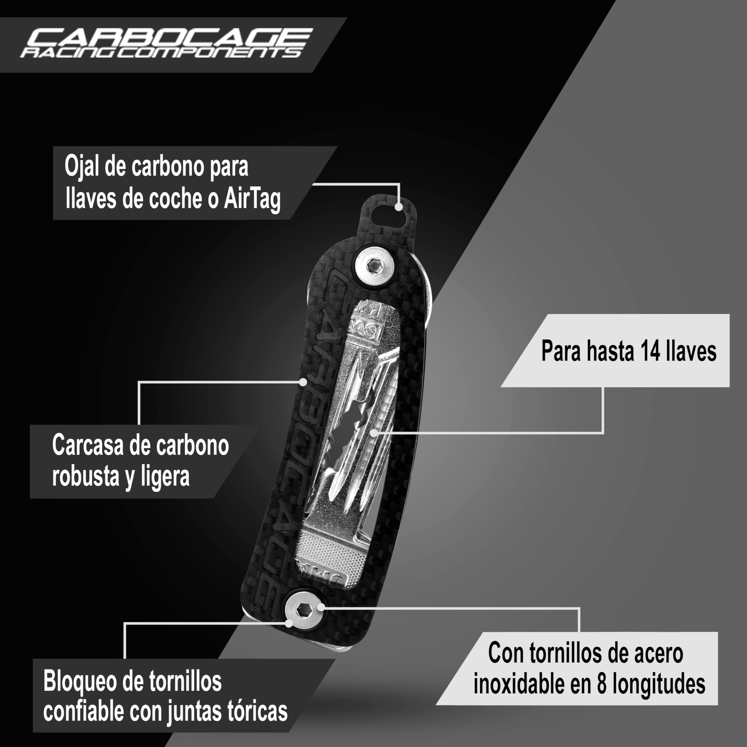 KEYCAGE - Llavero - hasta 14 Llaves - Porta Llaves - organización Ideal de Las Llaves - Organizador de Llaves - Porta Llaves - Made in Germany