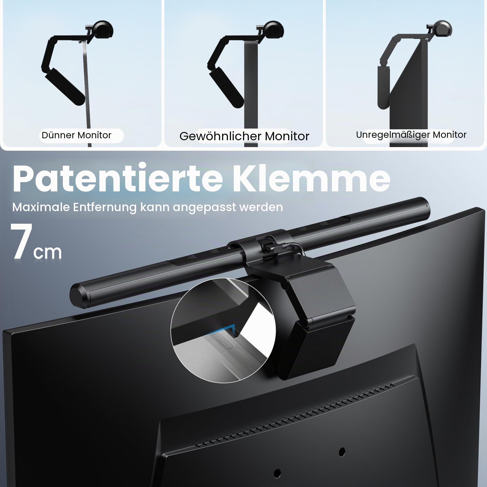 Quntis Computer Monitor Lampe LED mit Fernbedienung & Touch Control, 40cm Monitor Light Bar mit Anti-blaues Licht, Bildschirmlampe USB mit Auto-Dimmen, PC Büro Lampe