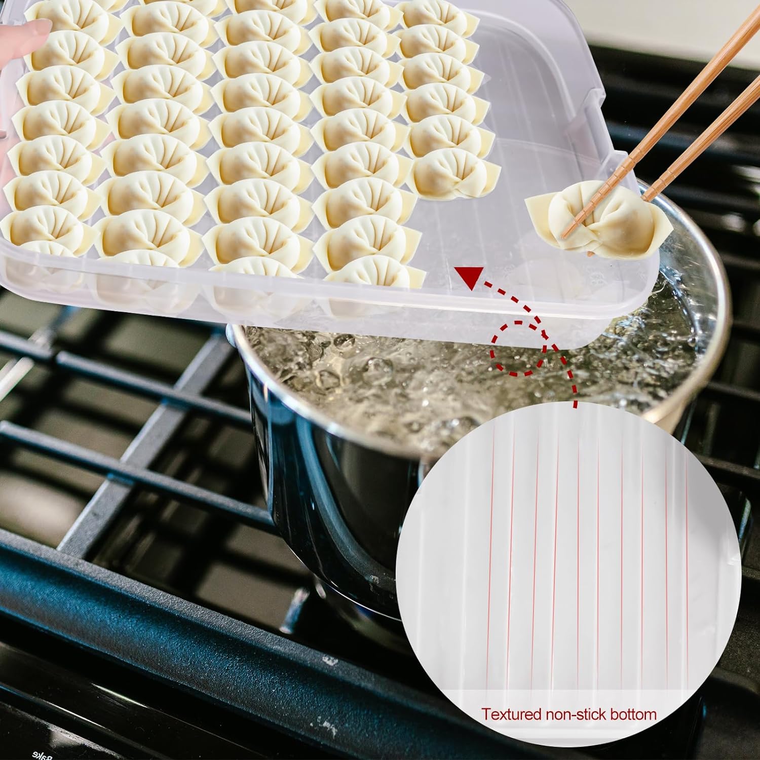 Liatinbo 4-Layer cookie carrier with lid and handle,dessert carrier dumpling container cookie transport storage container (4-Layer white) - Image 7