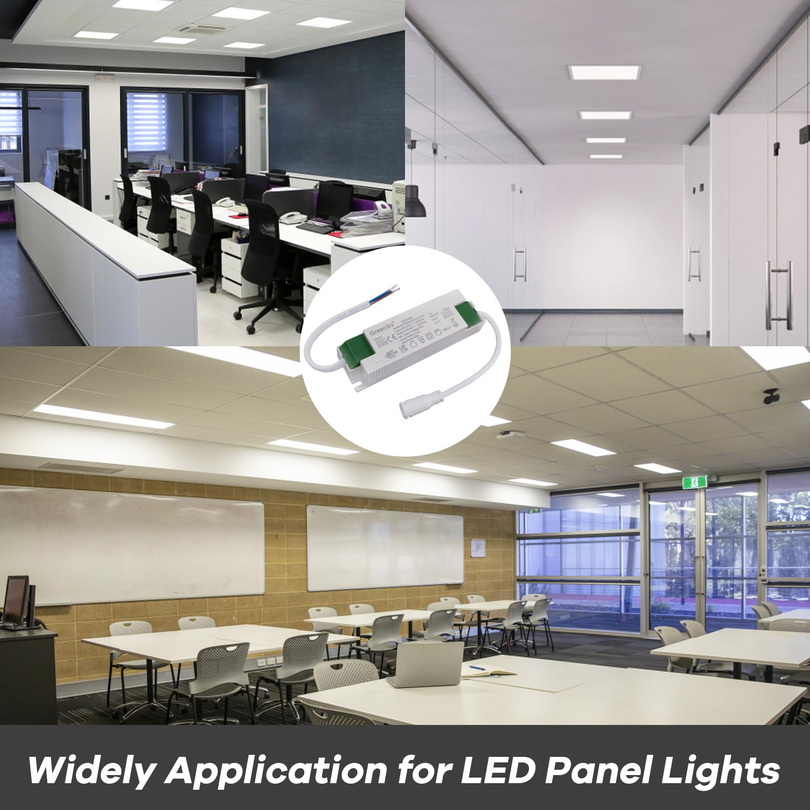 40W Fuente de Alimentación LED Conductor, Transformador Driver para Panel de Luz LED 60x60cm 120x30cm, AC200-240V a DC30-42V 1000mA Corriente Constante, ENEC UKCA CE RoHS