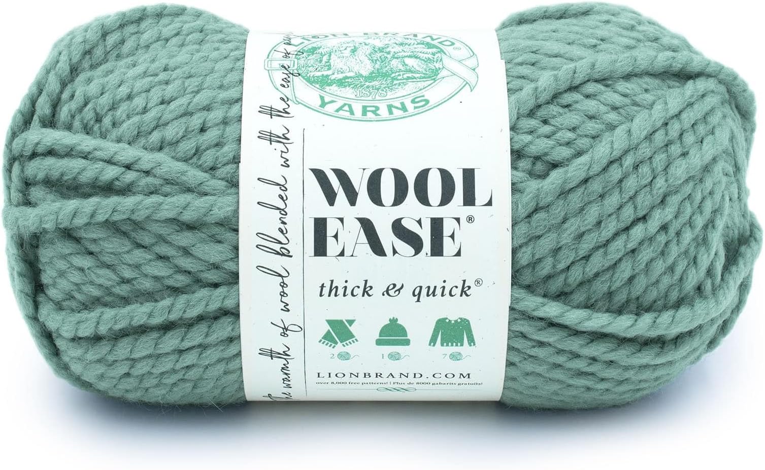 Lion Brand Wool-Ease Thick & Quick Yarn, Solids, 15 Pack