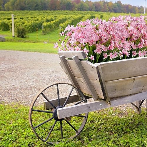 Miniatura 5 de OUD-LB-10P-10P-rosa - 10 paquetes de flores artificiales de narcisos, vegetación falsa resistente a los rayos UV, no se decolora, planta de plástico