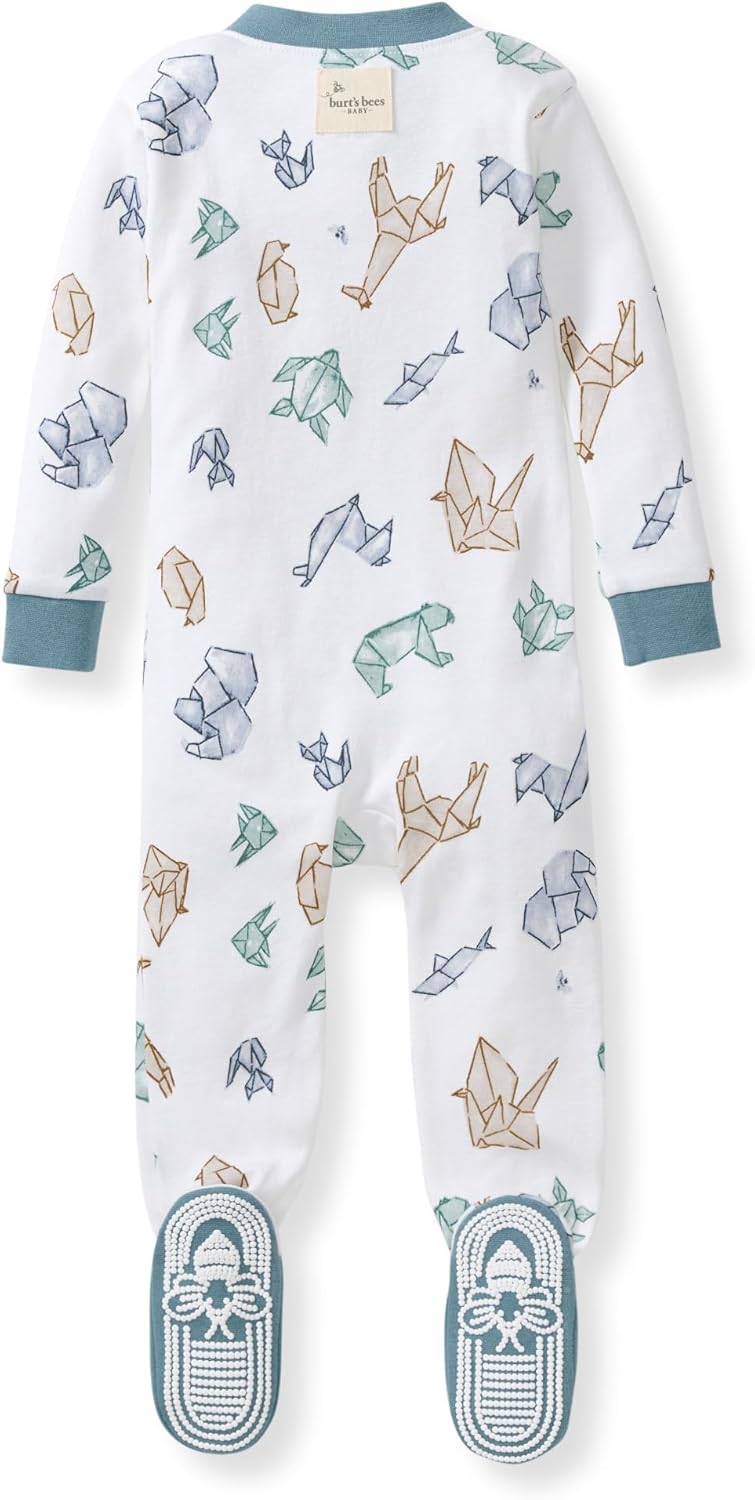 Burt's Bees Baby baby-boys Sleeper Pjs, 100% Organic Cotton, One-piece Footie, Zip Up Jumpsuit, Snug Fit Pajamas - Image 2