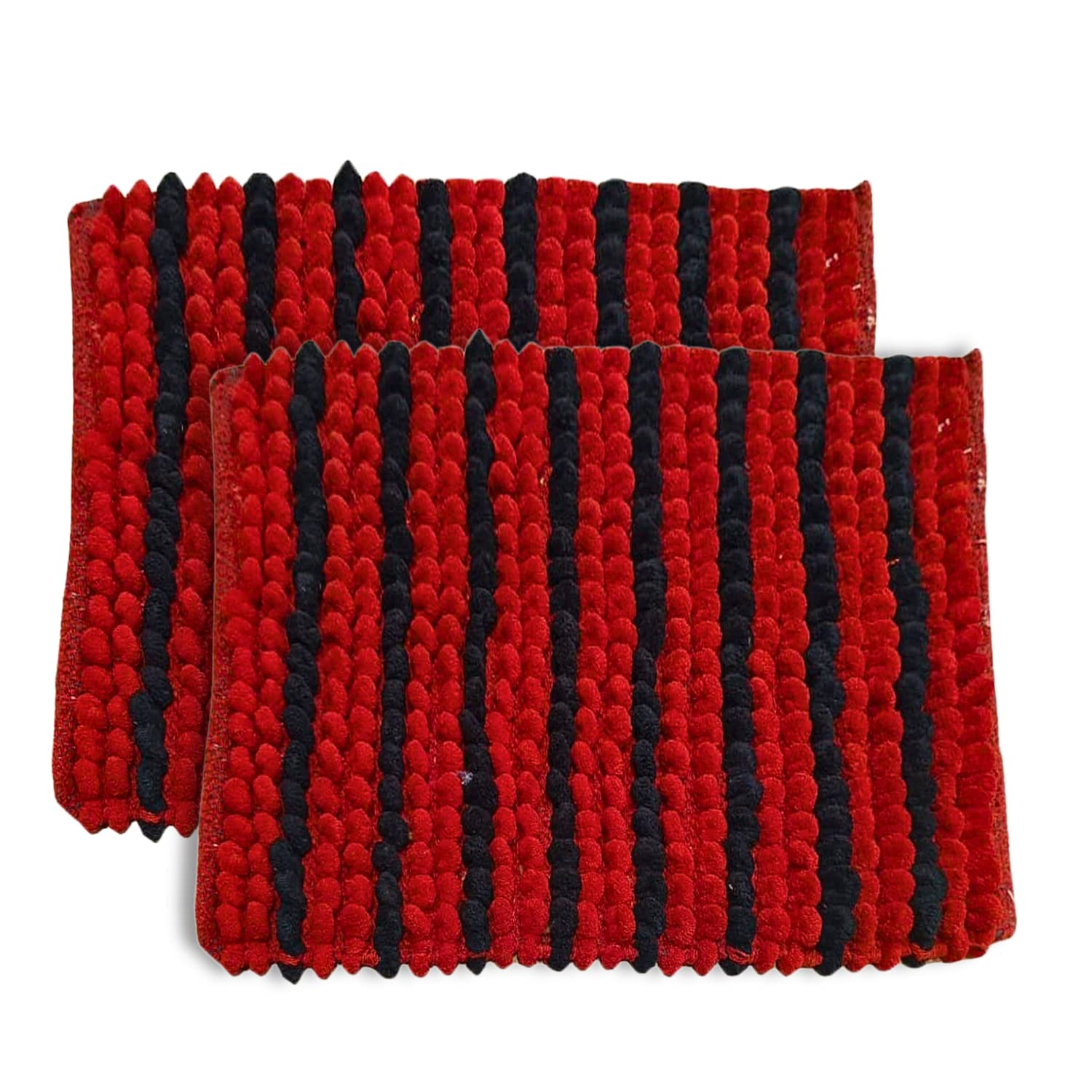 ELEGANT WEAVERS Door Mats for Home Entrance Pack of 2 (40x60 Cm) Red | Bathroom Mat Anti Skid | Microfiber Welcome Mats for Door Entrance | Anti Skid Mat for Bathroom Entrance