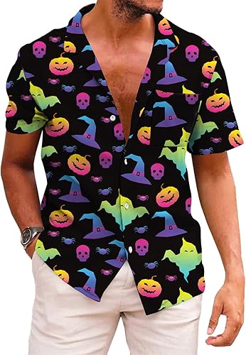 KYKU Camisa hawaiana funky para hombre, camisas de Palm Beach, camisas tropicales para vacaciones
