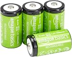 Amazon Basics C Cell Rechargeable Batteries 5000mAh Ni-MH, 4-Pack