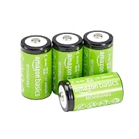 Amazon Basics, 4 batterie ricaricabili C NiMH