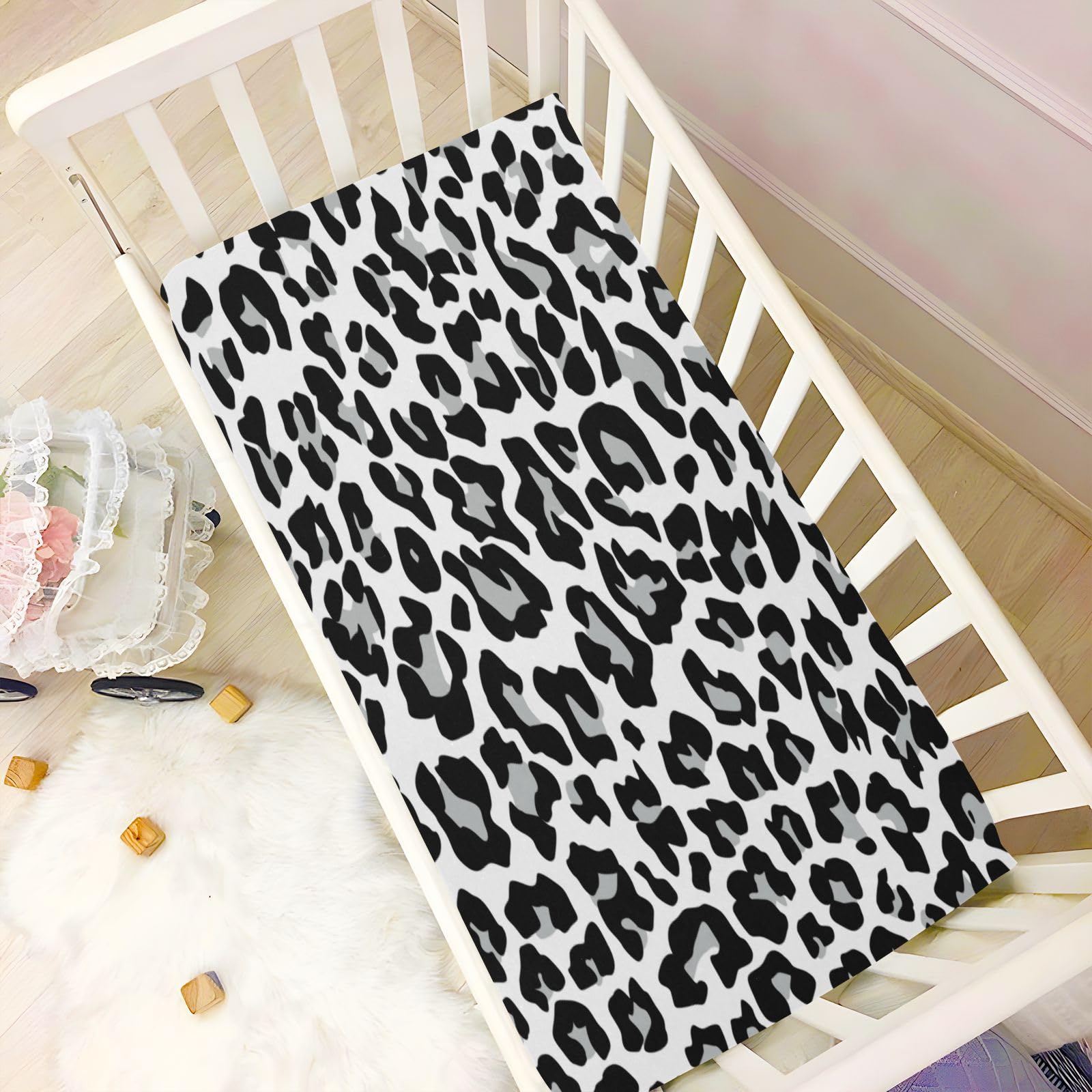 CaTaKu Babybettlaken Mit Gepardenmuster – Weiches Spannbettlaken Für Kinderbett (71,1 X 132,1 Cm)